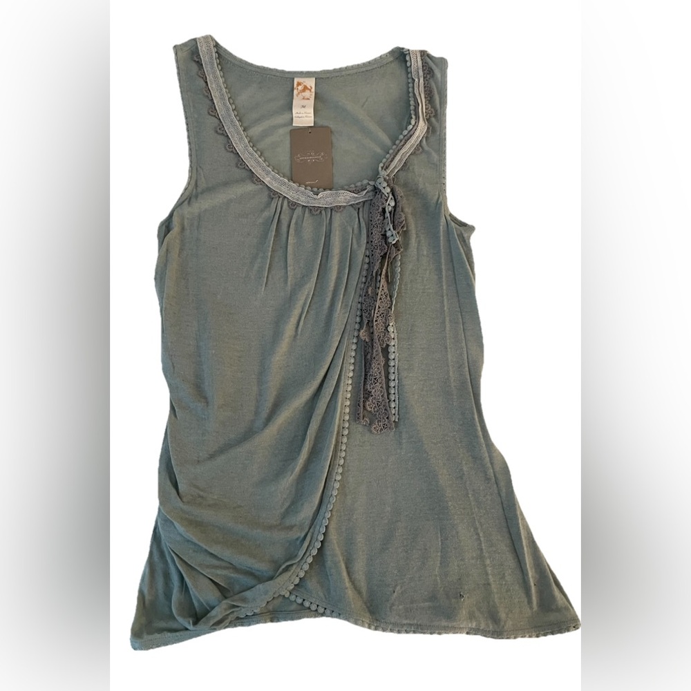 Anthropologie bluish green top